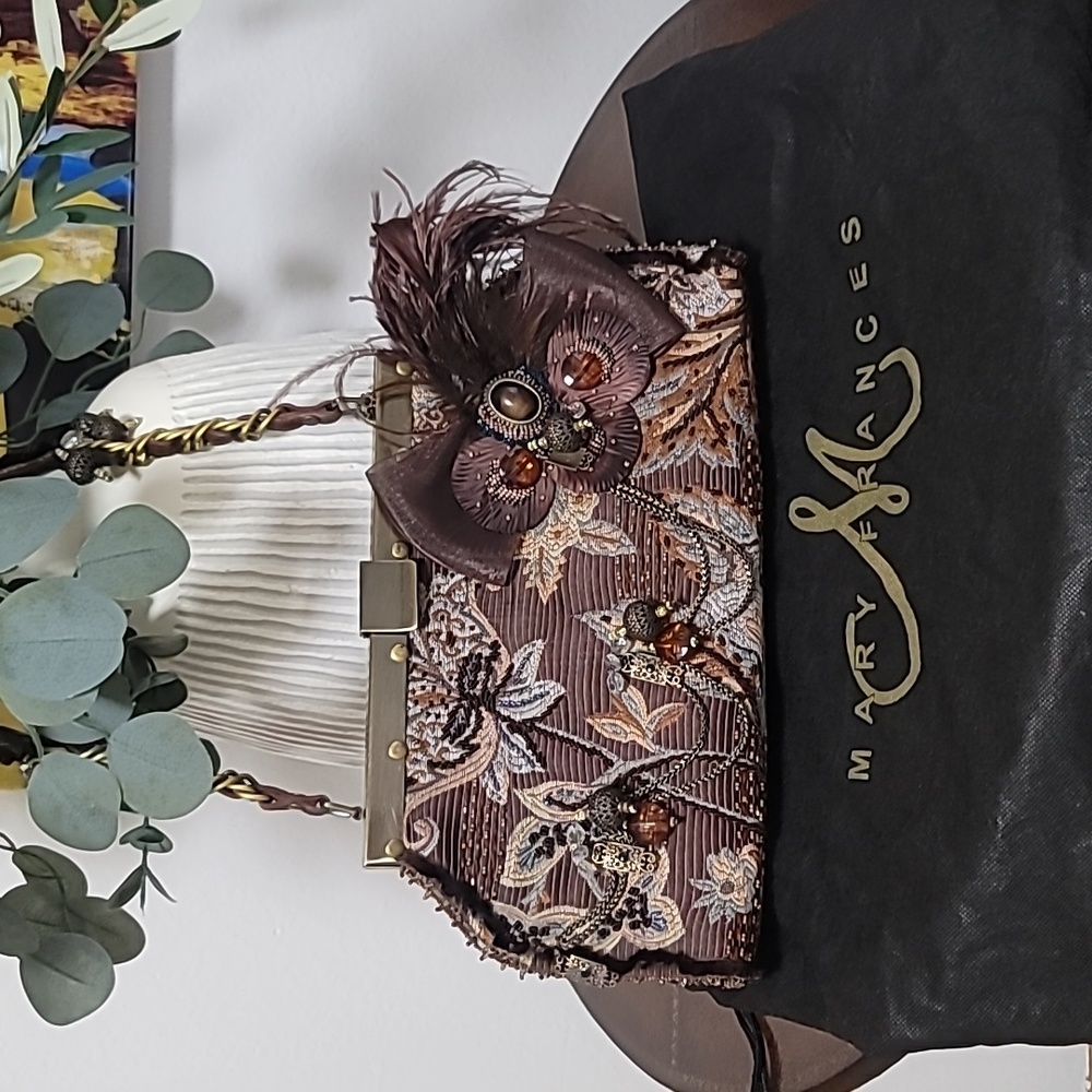 ❤️MARY FRANCES 💯 AUTHENTHIC BEADED PURSE FLOWER HANDBAG 1254 BARONESS PRE-OWNED
